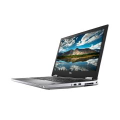 Dell Precision 7540 workstation laptop angled right, showing 15.6-inch screen and full-size UK backlit keyboard in carbon finish.