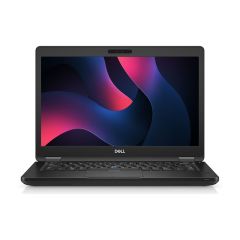 Dell Latitude 5490 front facing showing 14-inch display and UK QWERTY keyboard in black design