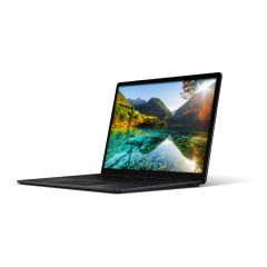 Surface Laptop 3 slightly tilted left showing touchscreen, keyboard and right side port