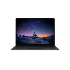 Microsoft Surface Laptop 4 front view showing 15-inch touchscreen, keyboard and slim black design