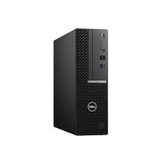 Dell OptiPlex 5080 SFF front angled right view showing compact desktop design and side panel